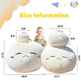 Yoholto Dumpling Plush on sofa, playful decor that complements living rooms