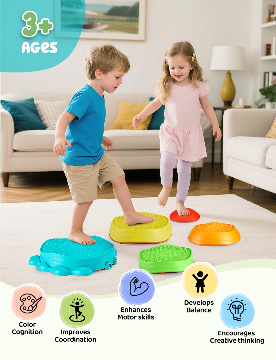 Includes activity cards and a spinner to plan obstacle routes and color games