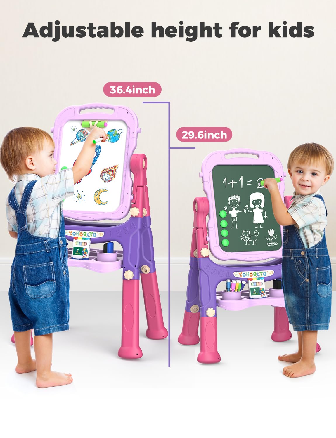 YOHOOLYO magnetic chalkboard side for bold chalk art