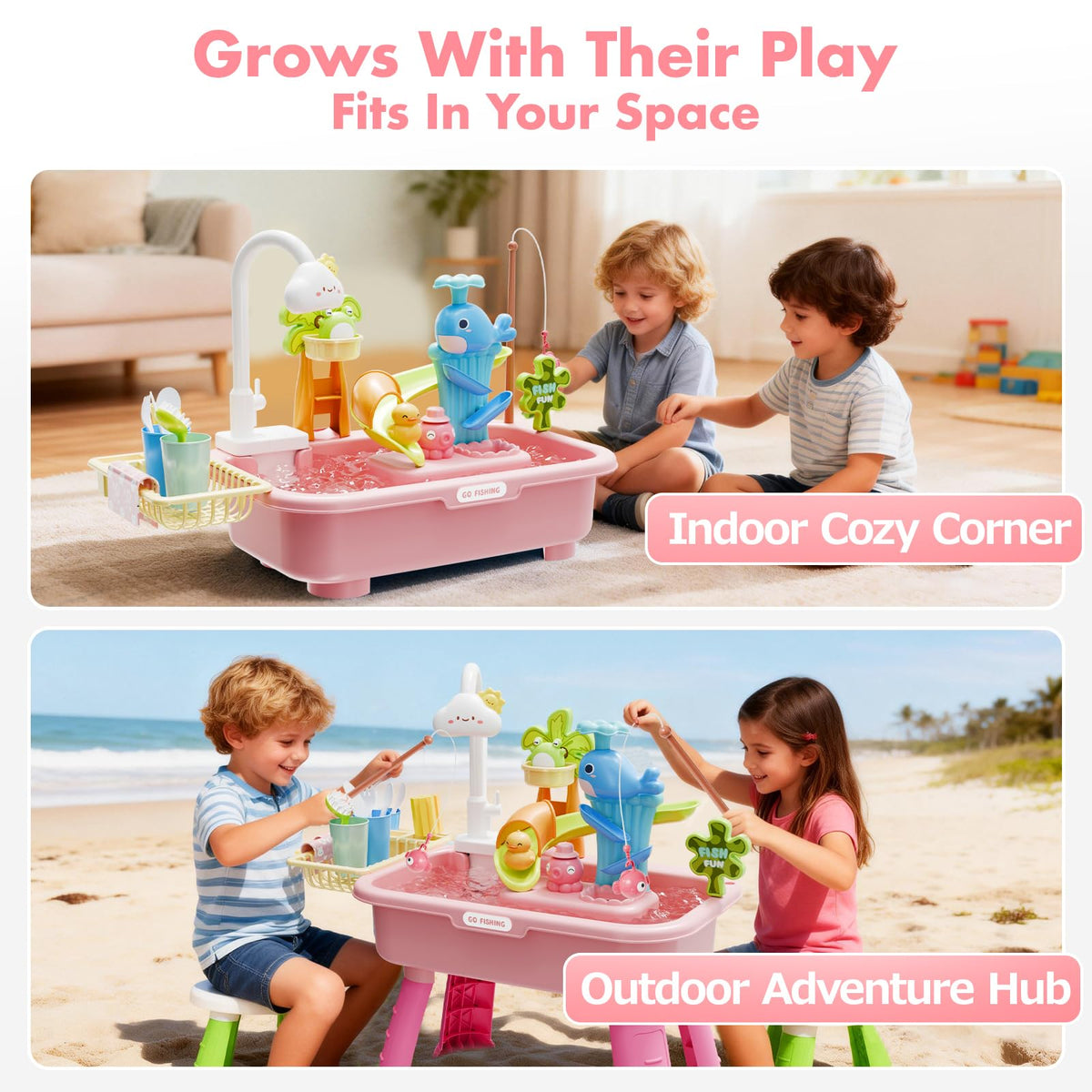 YOKISS sand and water table gift-box packaging provides ready-to-gift presentation.