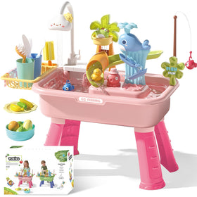 YOKISS sand and water table kitchen-sink accessories promote imaginative play and fine motor skills.