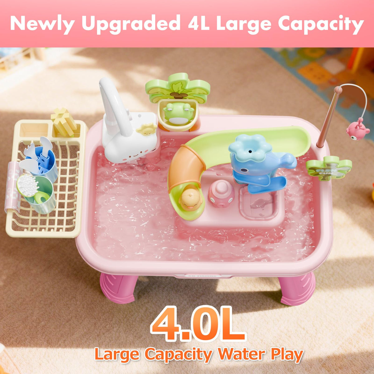 YOKISS sand and water table sensory-basin pieces support sensory exploration for toddlers.