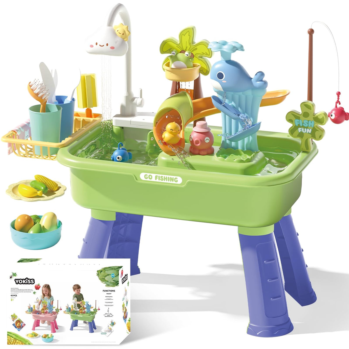 YOKISS sand and water table 4L basin for extended sensory play outdoors