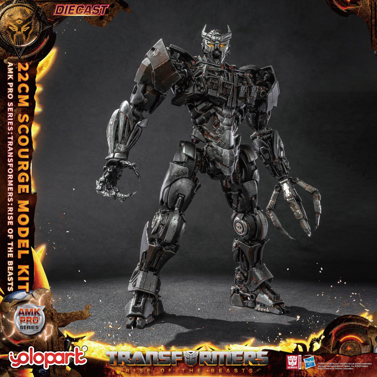 YOLOPARK AMK PRO Scourge figure in a dynamic pose for display on shelf