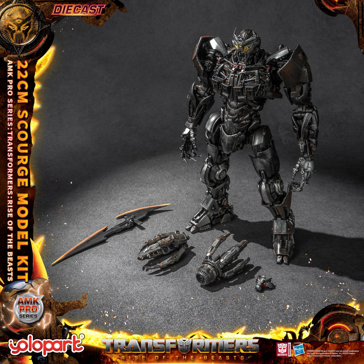 YOLOPARK AMK PRO Scourge LED lighting highlights eyes and cannon detail