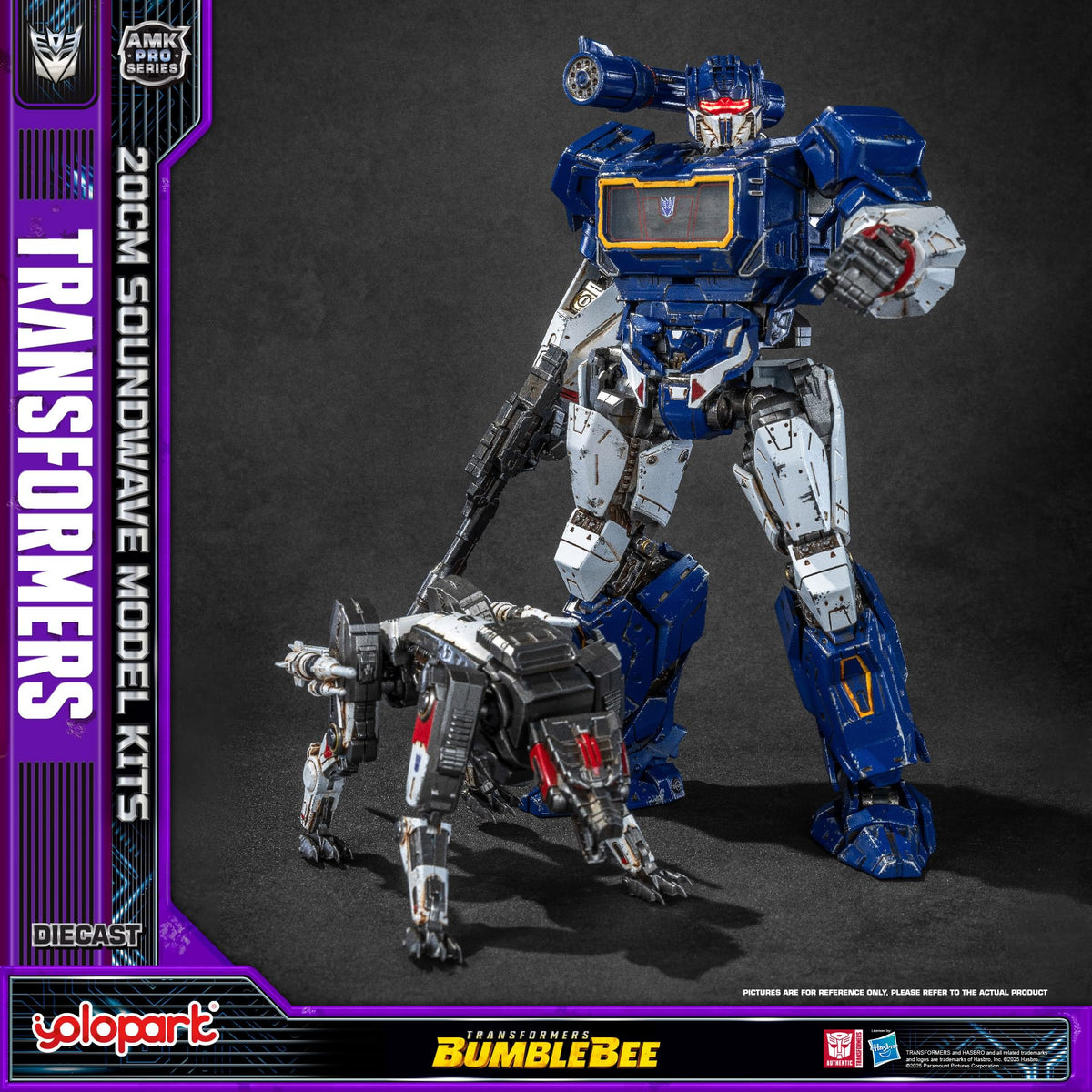 YOLOPARK AMK PRO Soundwave Ravage figure ready for display and battles.