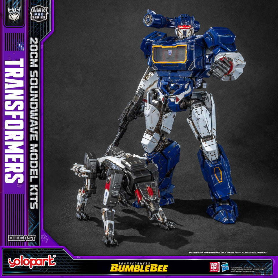 YOLOPARK AMK PRO Soundwave Ravage figure ready for display and battles.