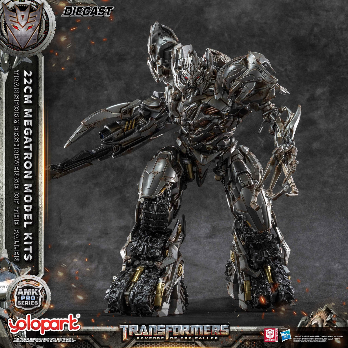 Metallic finish armor on YOLOPARK Megatron enhances realism and shelf presence
