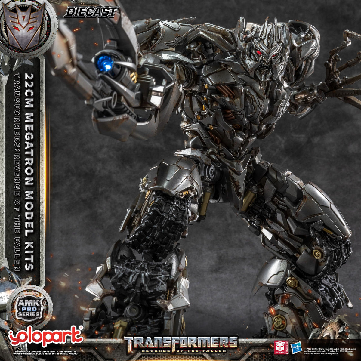 YOLOPARK Megatron Revenge of the Fallen front view for display-ready posing