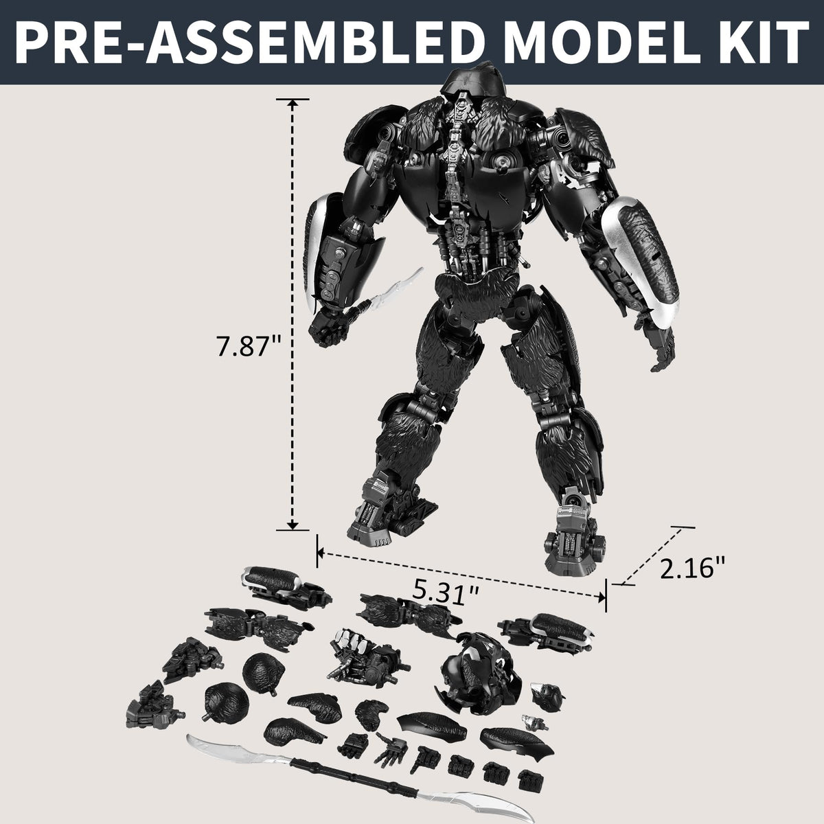 YOLOPARK Optimus Primal Rise of the Beasts interchangeable hands enable expressive actions and character play.