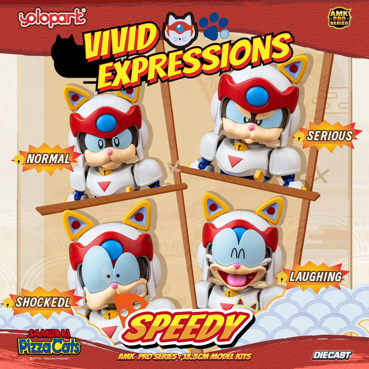YOLOPARK Speedy laughing face captures playful scenes on shelf.