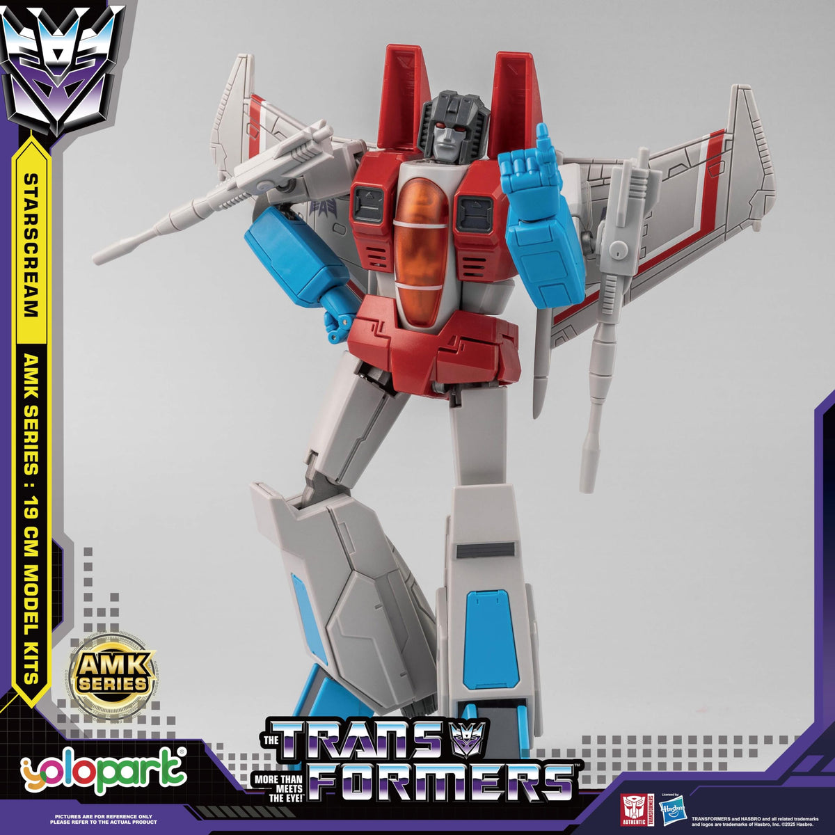 YOLOPARK Starscream figure side view highlighting poseability and details.