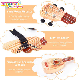YOLOPLUS+ ukulele tutorial card highlights easy-start guidance for beginners.