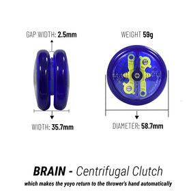Yomega Brain auto-return action shot demonstrates long spins and automatic return.