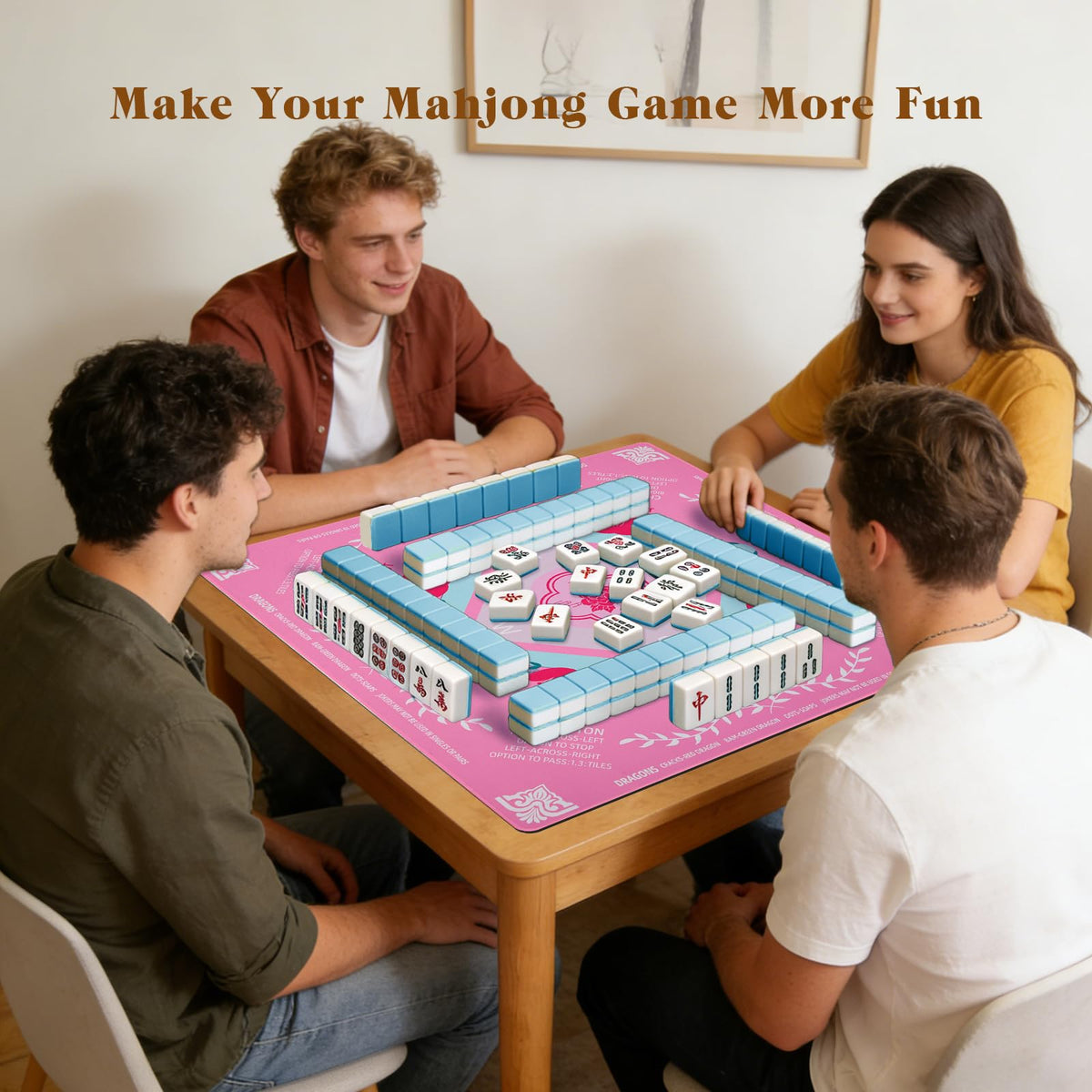 YOMEYOT mahjong-table-mat printed rules for quick reference