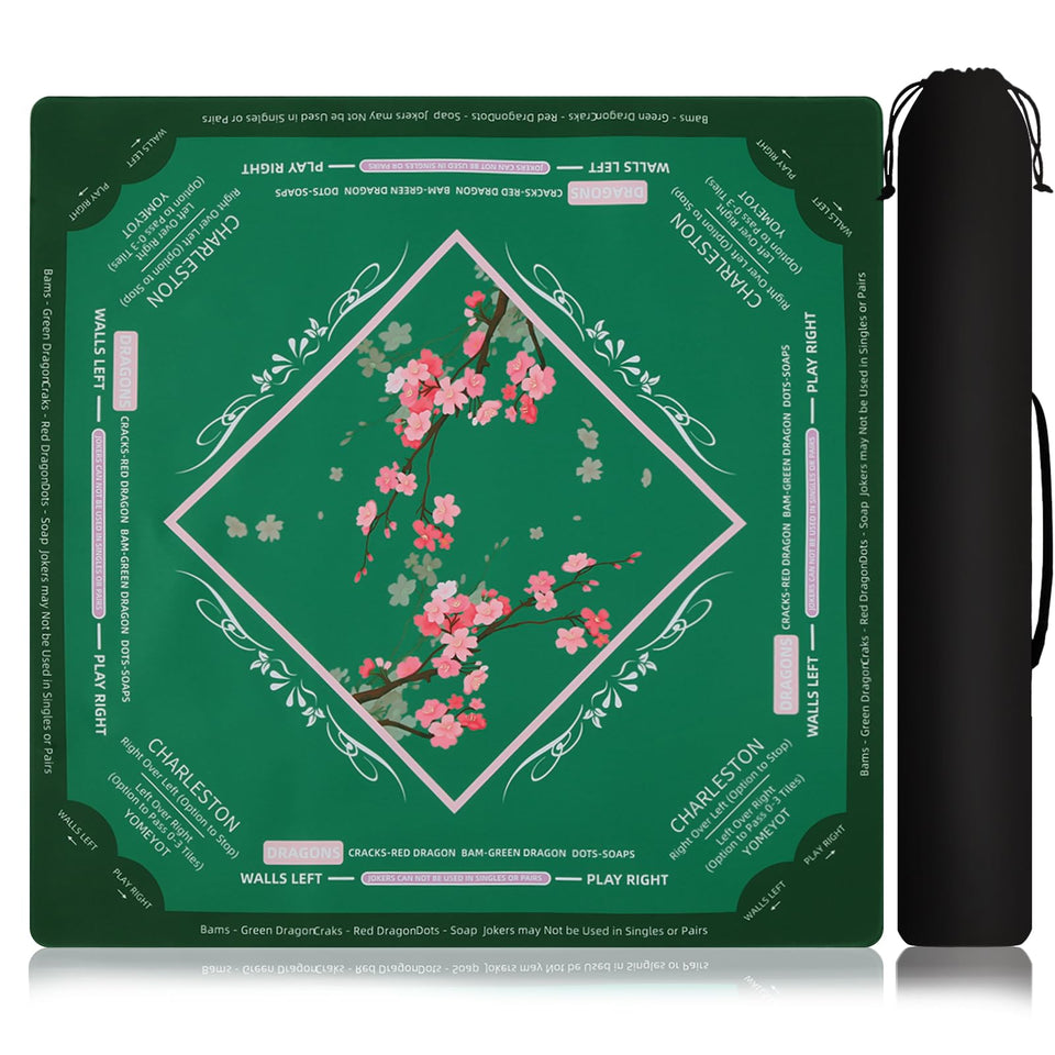 YOMEYOT mahjong table mat with rubber non-slip backing for steady tile setup.