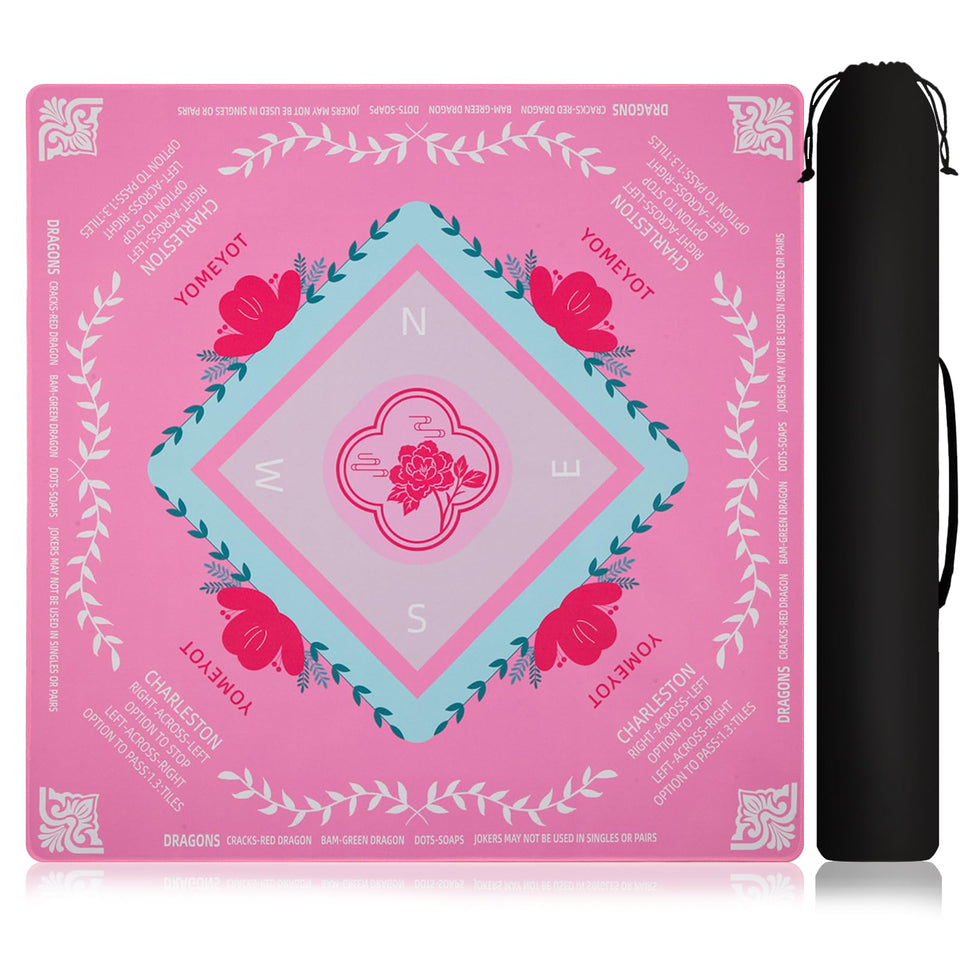 YOMEYOT pink mahjong mat 315x315 on table for comfortable gaming