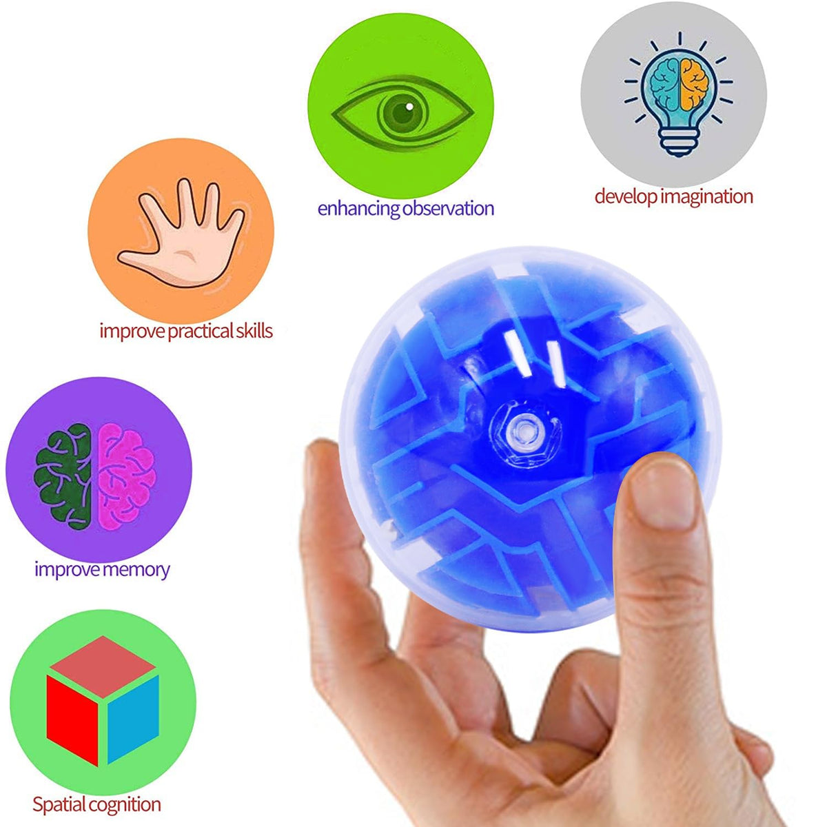 Yomwet brain teaser ball green, compact maze for classroom rewards.