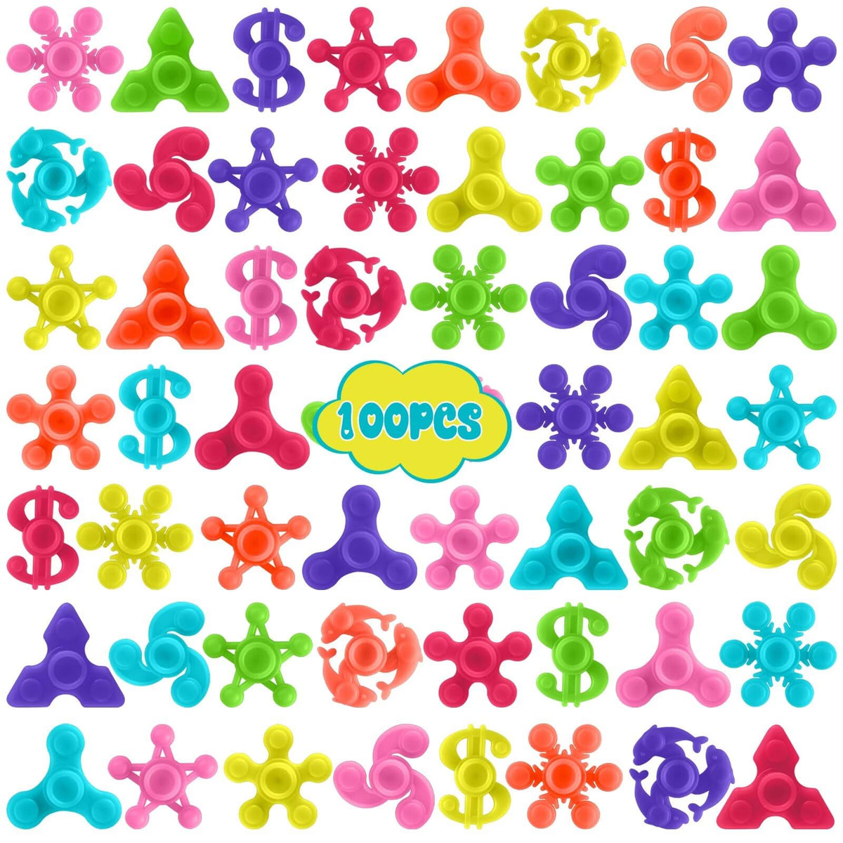Yomwig 100-piece mini fidget spinner pack with colorful variety