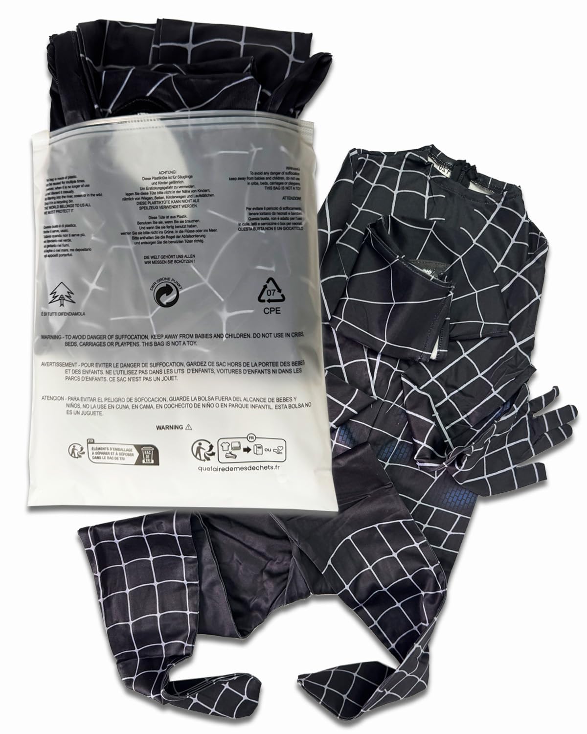 YongEnShang kids cosplay bodysuit in black for comfortable full-coverage role-play.