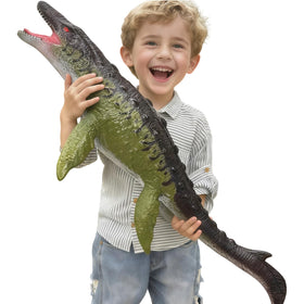 YONGJULE Mosasaurus 32-inch inflatable dinosaur stands tall for dramatic party decor.