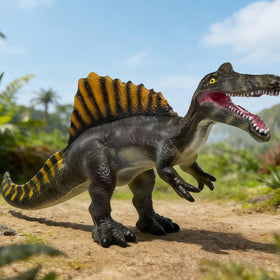 YONGJULE Spinosaurus as dinosaur party decor and photo backdrop.