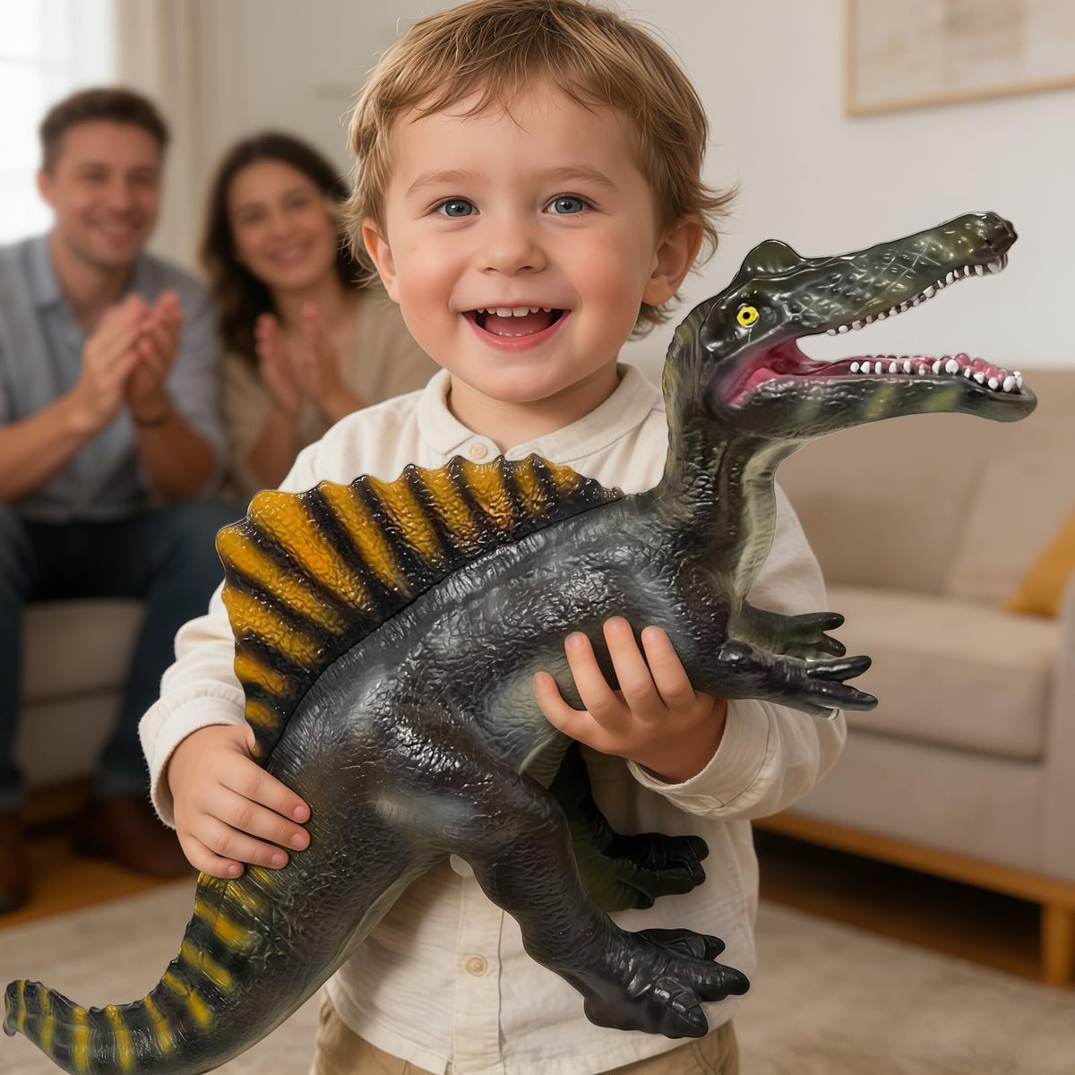 Gift-ready packaging for YONGJULE Spinosaurus, perfect for birthdays.