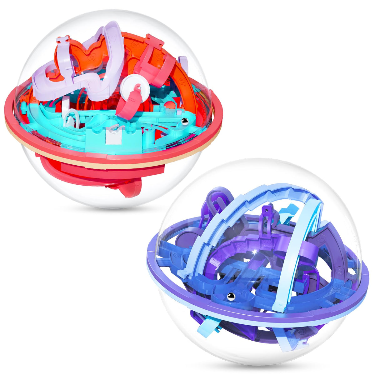 YongnKids 2-pack large 3D maze ball puzzle with bright colors for focused play