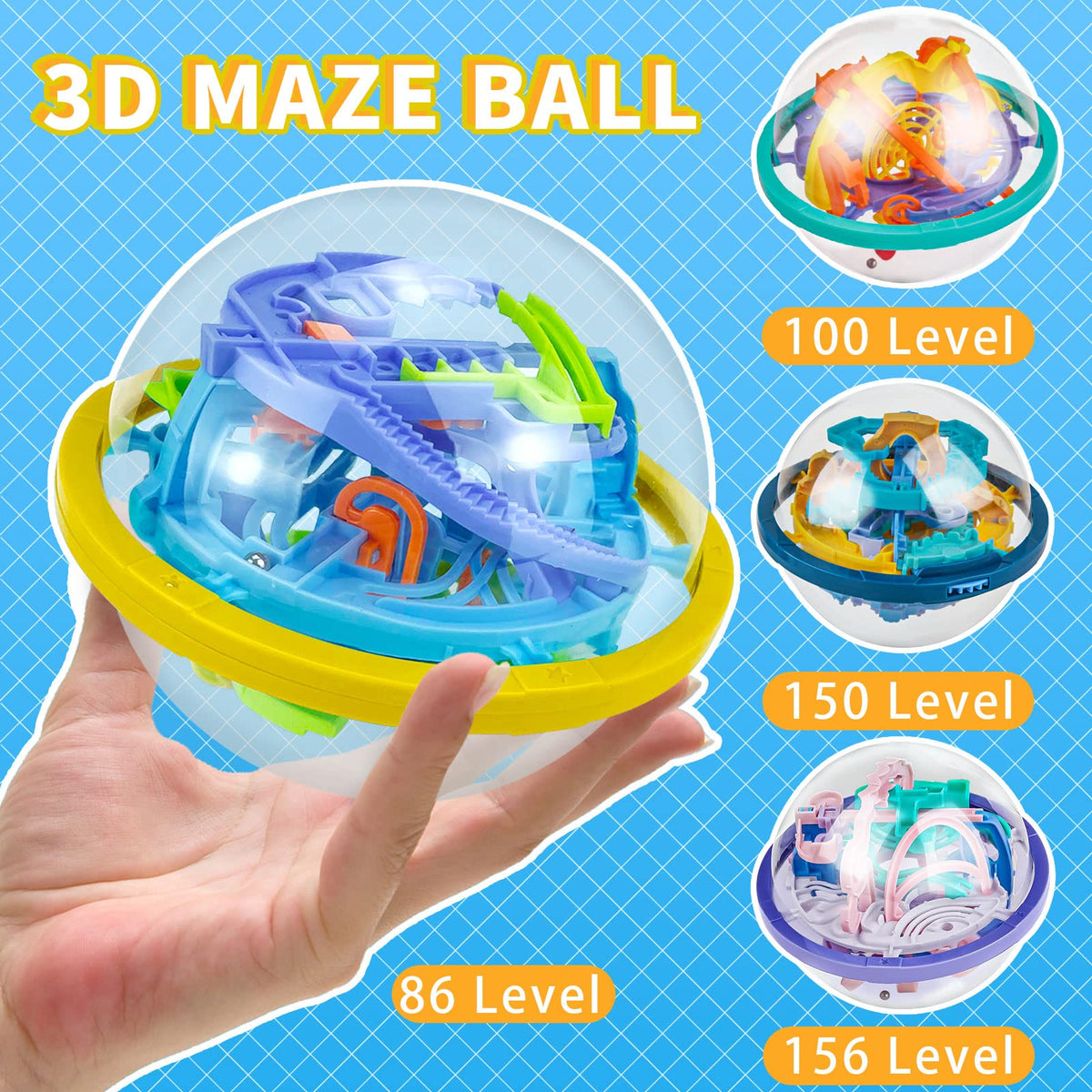 YongnKids 3D maze ball side view helps improve focus during play.