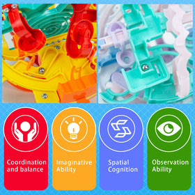 YongnKids 4-pack colorful maze balls ready for desk or travel.