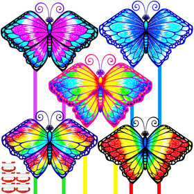 YongnKids butterfly kite pack opened, vibrant colors invite kid-friendly outdoor fun.