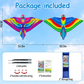 YongnKids bright parrot kite colors catching wind in the park