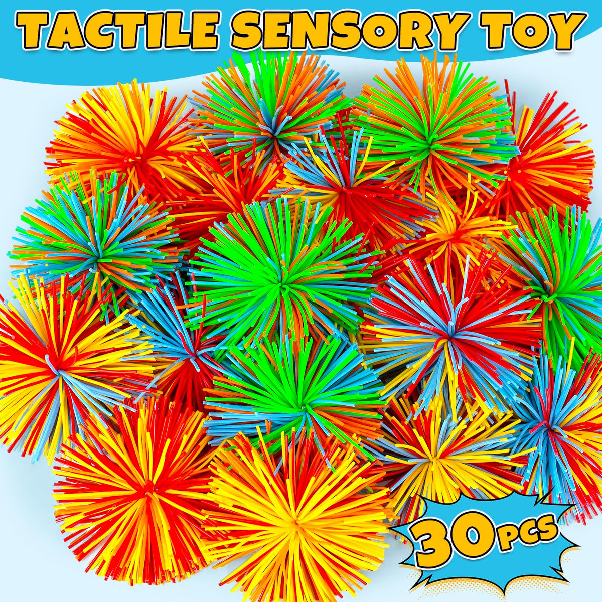 YongnKids silicone pom balls close-up showing soft tactile texture for soothing touch