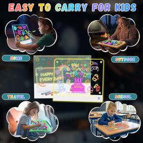 YONHAN Lumi Board includes four magnets and tracing papers for easy guided drawing.