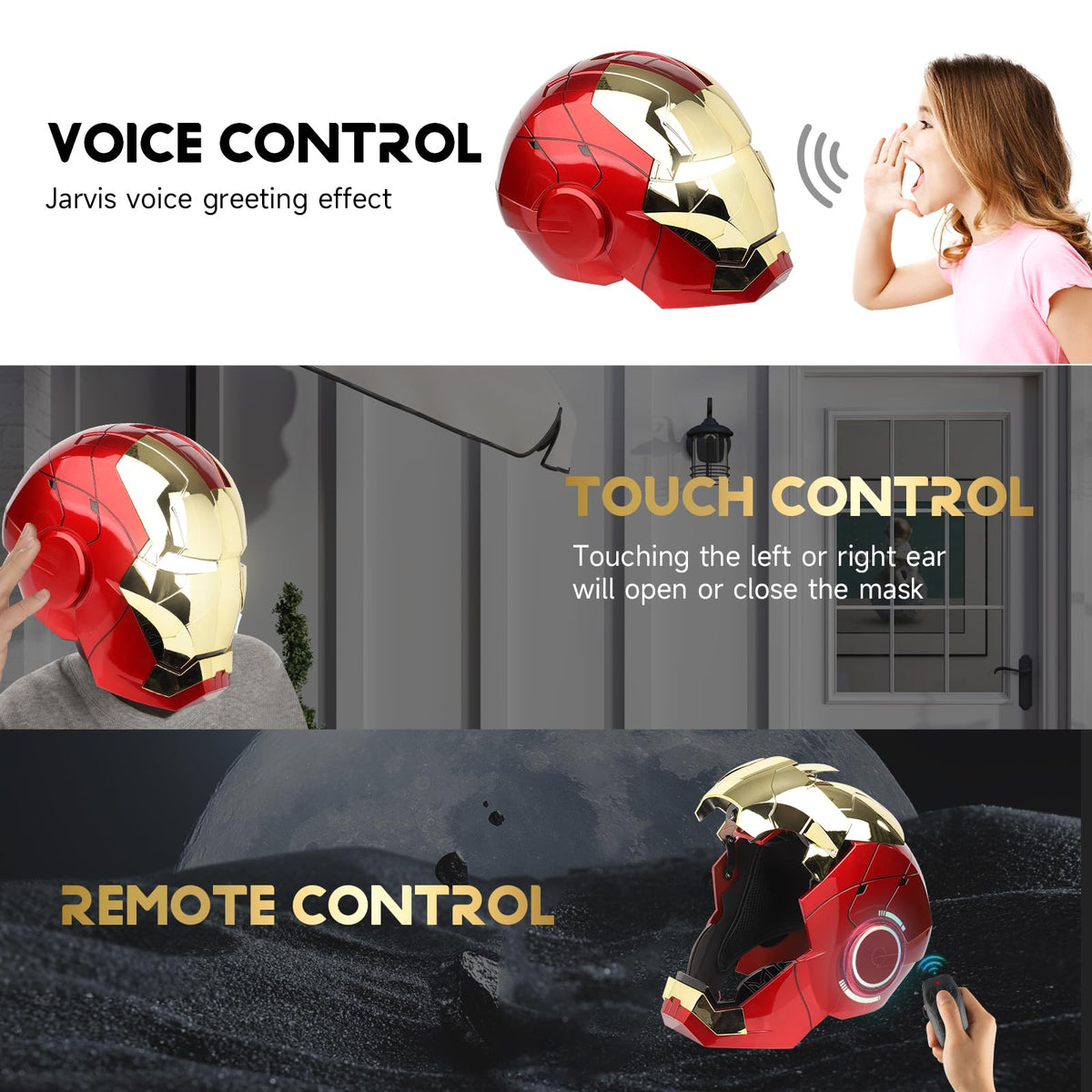 YONTYEQ MK5 helmet emits realistic sound effects for immersive cosplay.