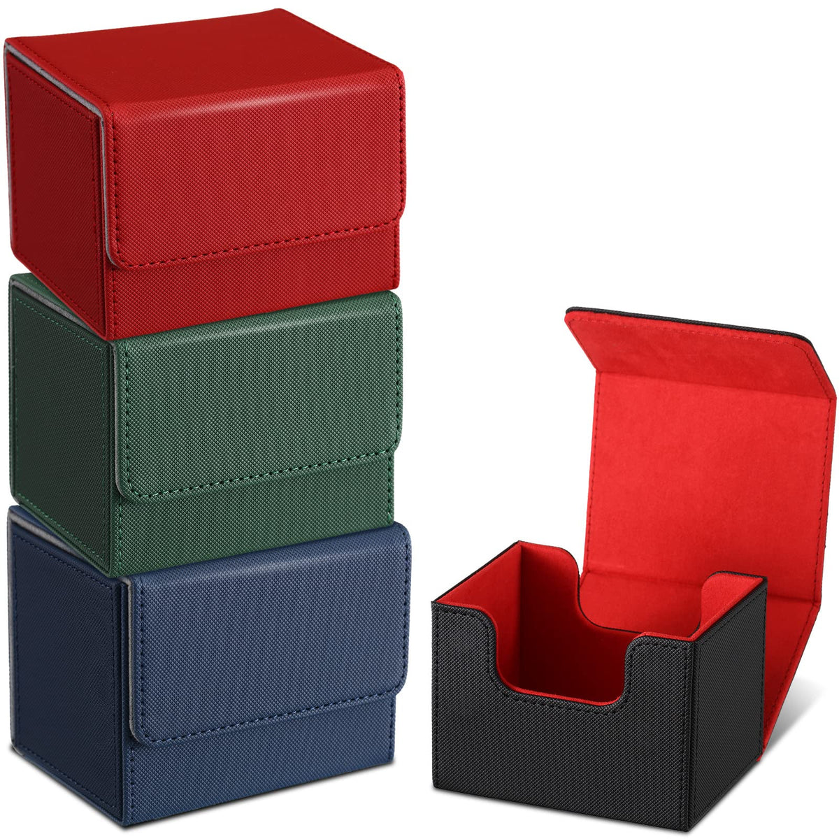 Yookeer leather deck box four-pack with magnet closure for secure transport.
