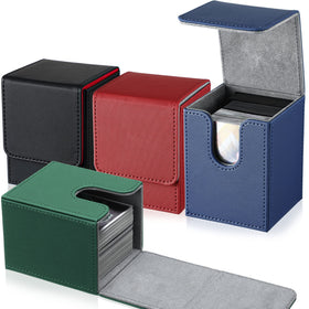Yookeer leather deck box black-red with magnet closure for secure card storage
