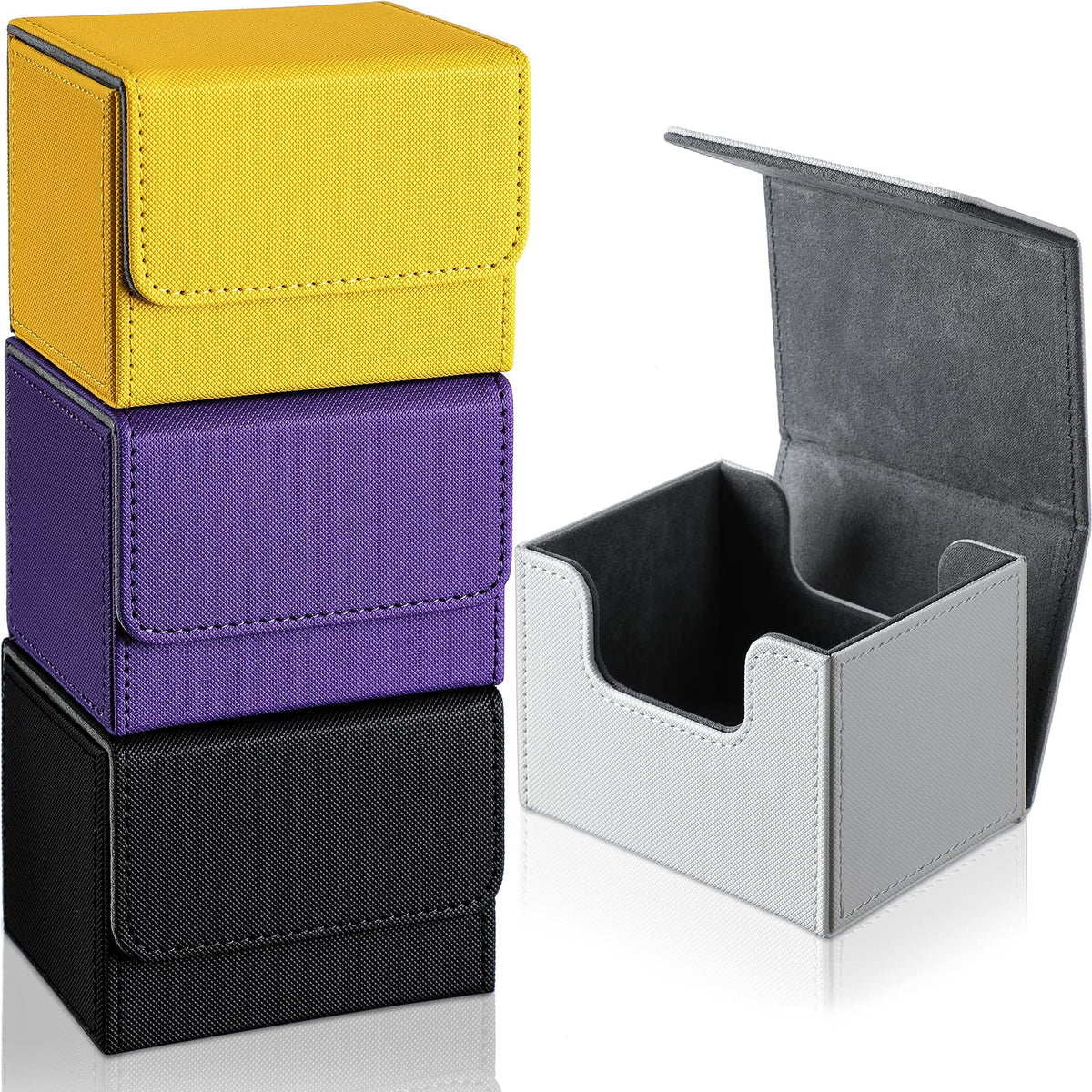 Yookeer leather deck box in black protects cards with durable PU leather.