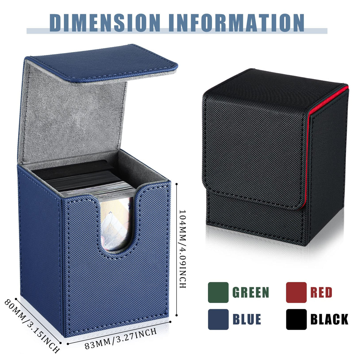 Yookeer leather deck box front-cover hardback strengthens card protection