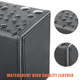 Yookeer leather deck box gray emphasizes sturdy front and back covers for protection