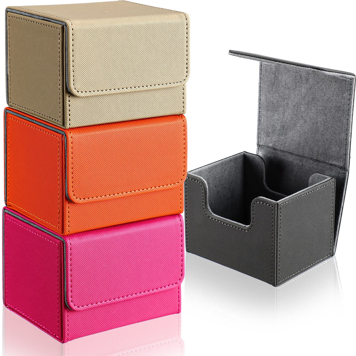 Yookeer leather deck box pink with magnetic closure for safe transport