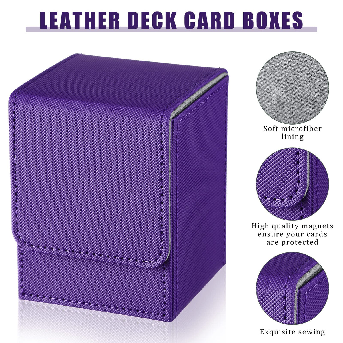 Yookeer purple leather deck box offering durable protection on the go.