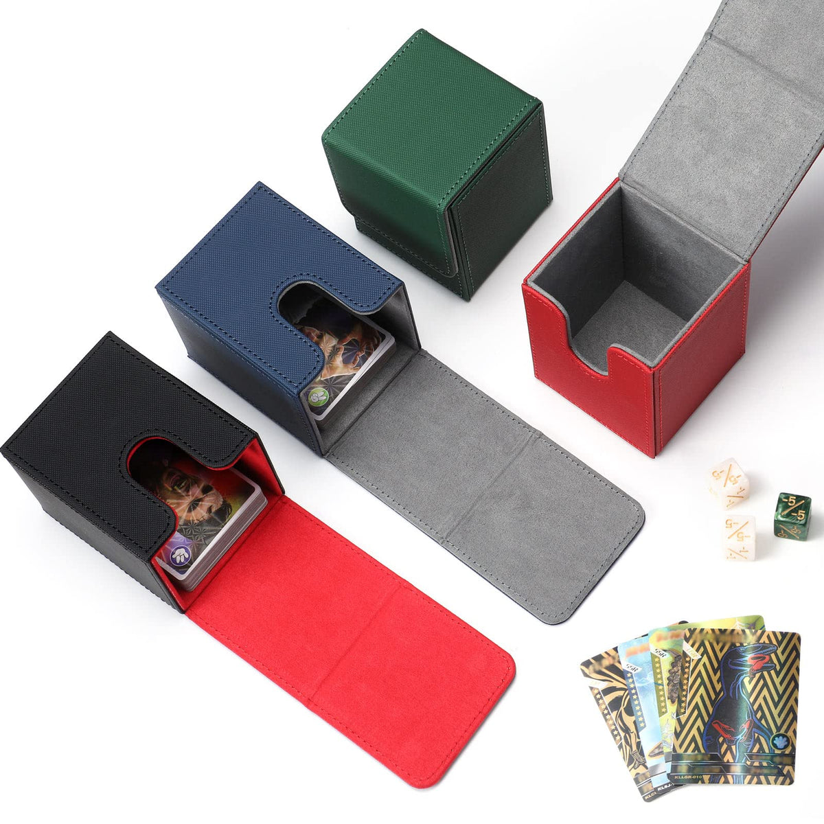 Yookeer leather deck box red vertical design saves space and easy access