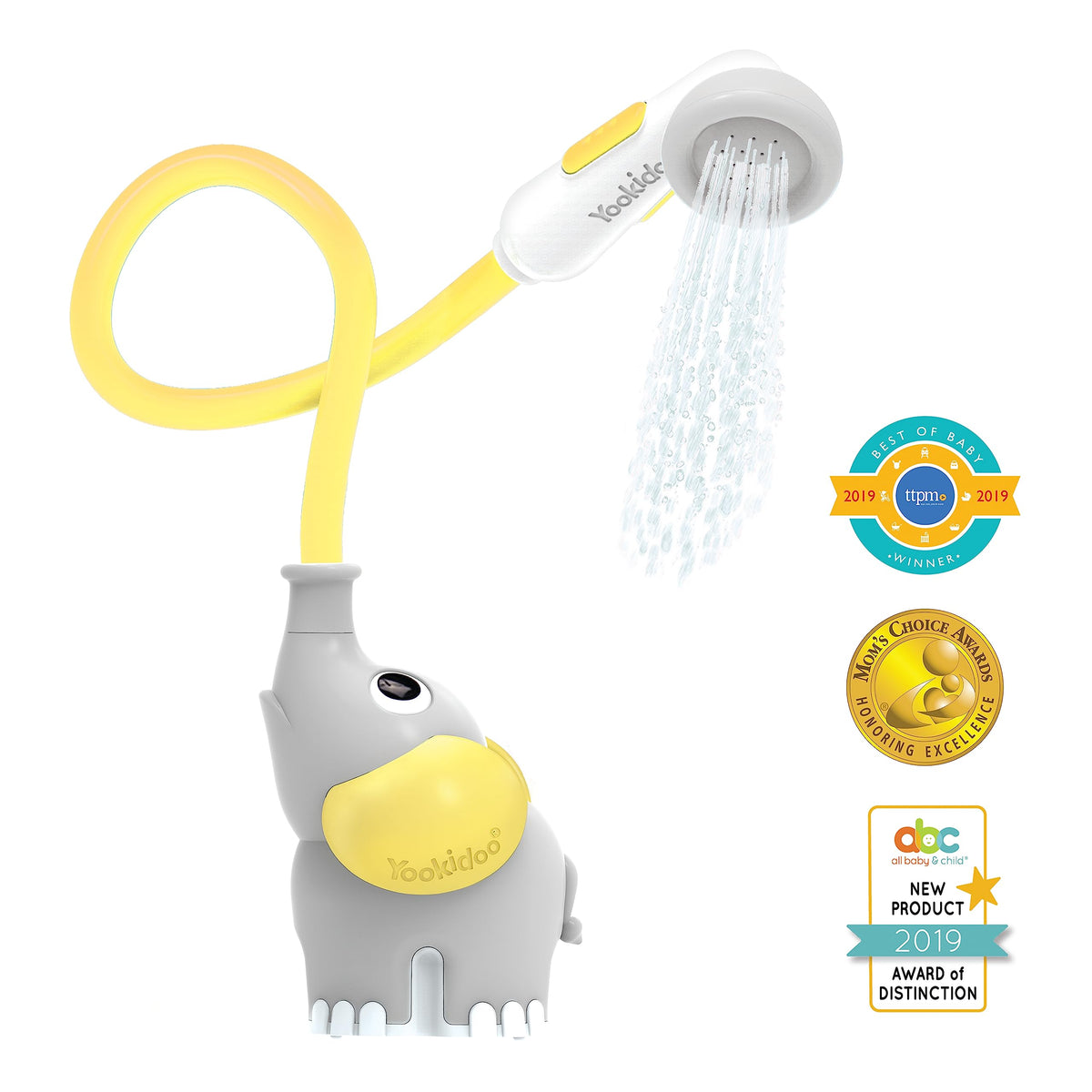 Yookidoo baby rinser supports gentle, refreshing rinses during baths.