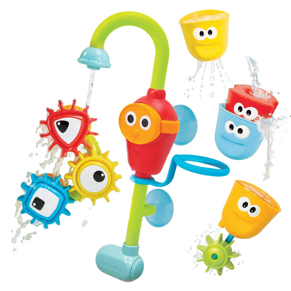 Yookidoo Bay Bath Toddler Toys spinning gears in action for STEM-inspired water play.