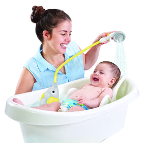 Yookidoo easy setup aids quick attachment and cleanup after baths.