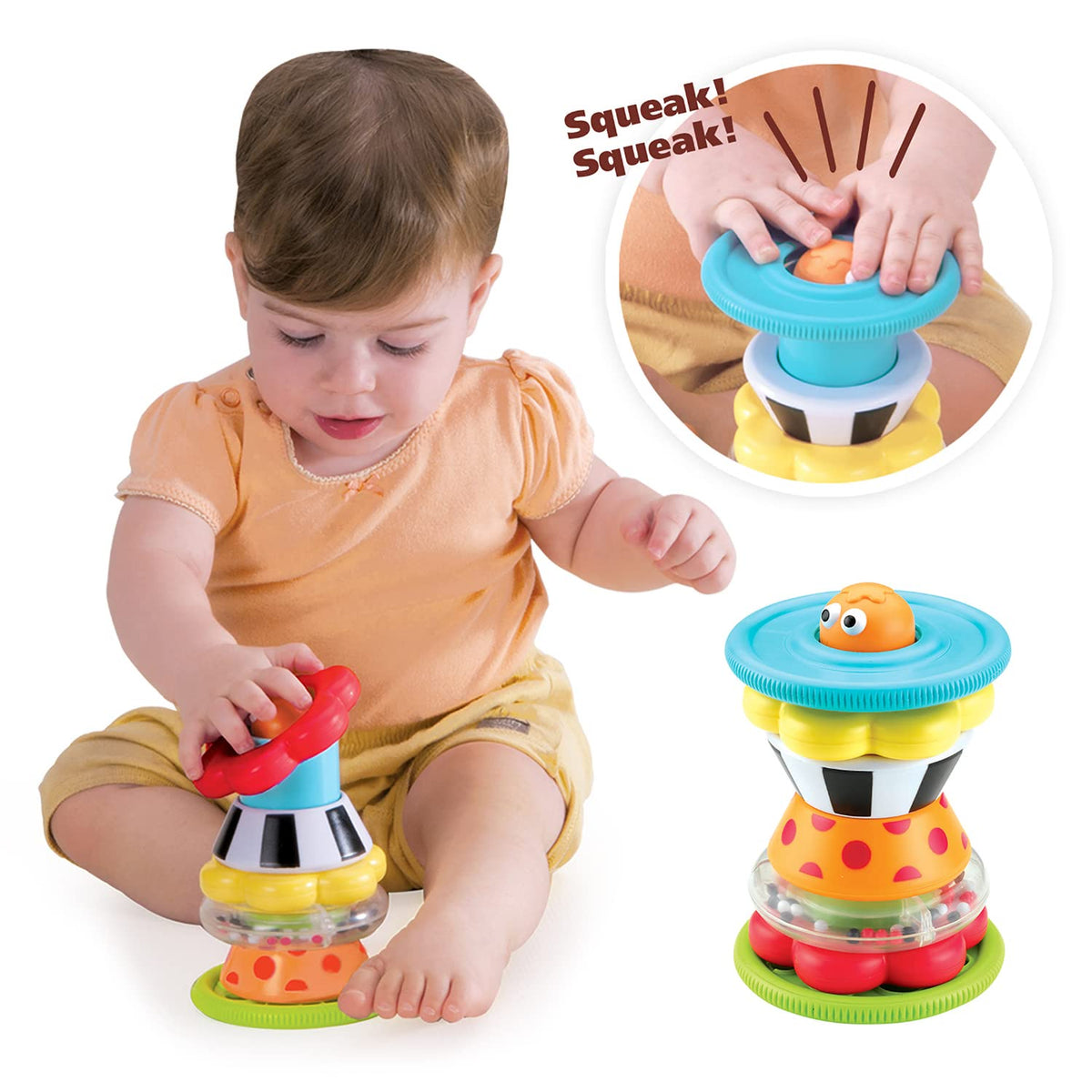 Yookidoo snail head-turn motion creates lively visual cues for imitation.