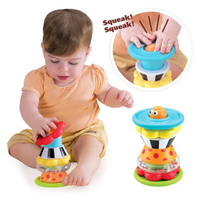 Yookidoo snail head-turn motion creates lively visual cues for imitation.