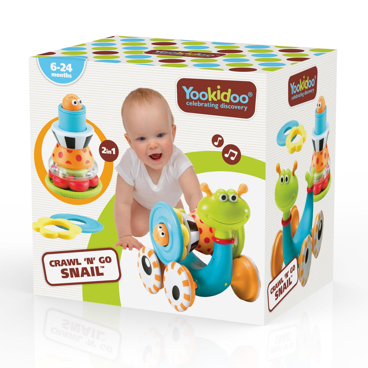 Yookidoo snail playroom scene shows engaging, multi-stage playtime.