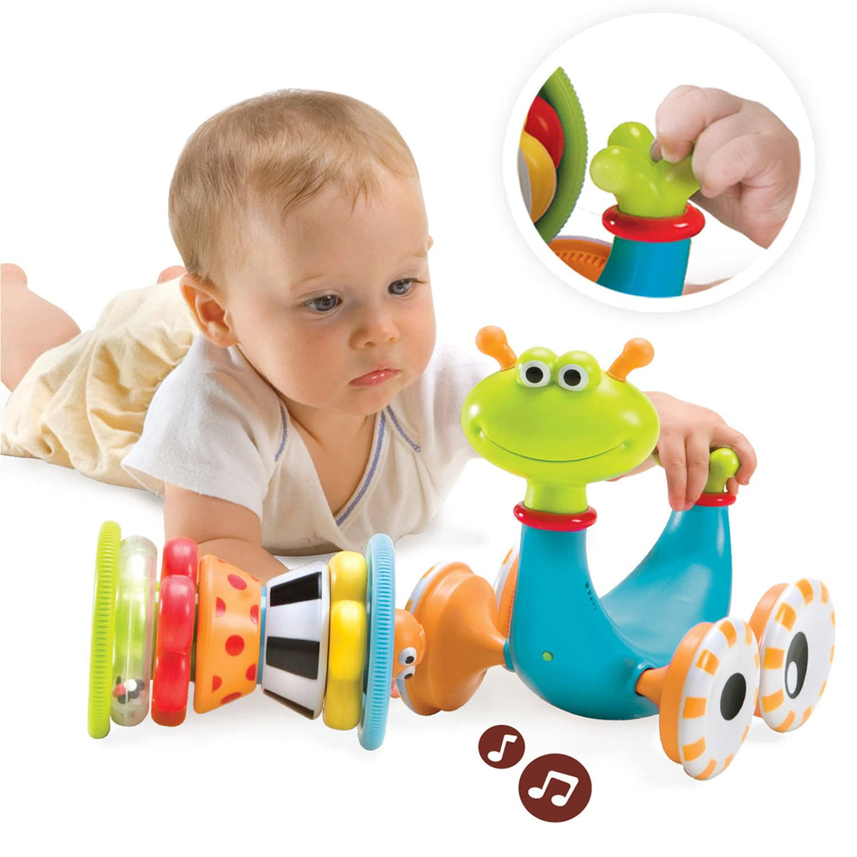 Yookidoo snail ring stackers develop grip and problem solving.